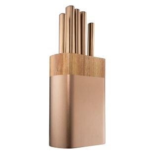 Baccarat Daisho Nara 6 Piece Japanese Steel Knife Block Copper