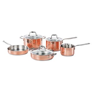 Baccarat Le Connoisseur 5 Piece Stainless Steel Cookware Set Copper