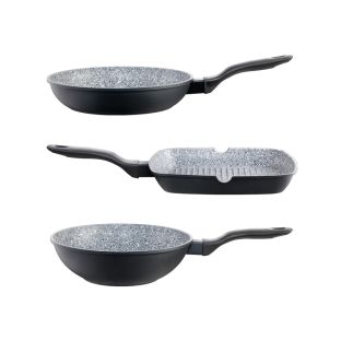 Baccarat STONEX2 Non Stick Grill, Fry & Wok Tri Pack 28cm