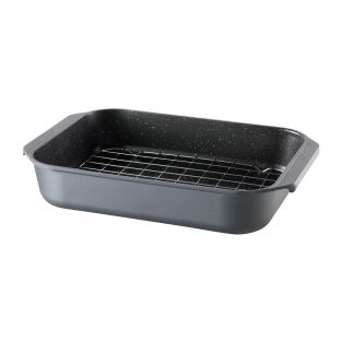 Baccarat Granite Non Stick Roaster with Roasting Rack 34cm Black 