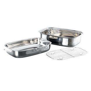 Baccarat Gourmet Stainless Steel Rectangle Roaster 36 x 24cm Silver