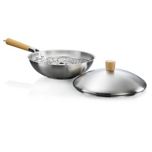 Baccarat Gourmet Stainless Steel Wok & Steam 28cm