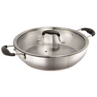 Baccarat Copper Bond Wok with Lid 32cm