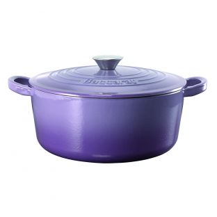 Baccarat Le Connoisseur Cast Iron Round French Oven 29cm 6.3L Purple