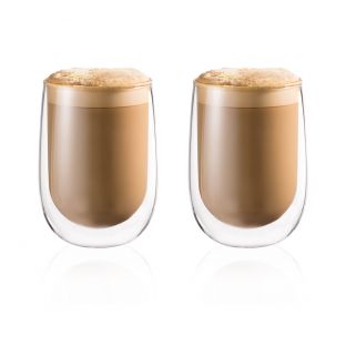 Baccarat Barista Cafe Set of 2 Double Wall Thermal Glass Tumblers 450ml