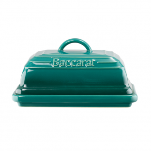 Baccarat Le Connoisseur Stoneware Butter Dish 16cm Teal