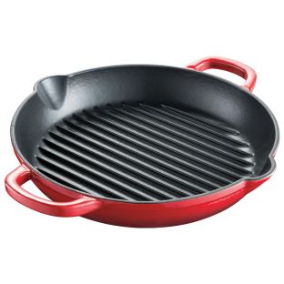 Baccarat Le Connoisseur Cast Iron Round Grill Pan 28cm Red